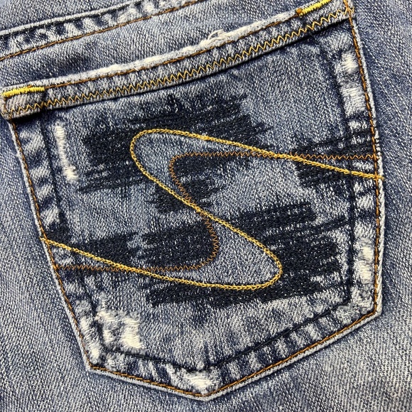 👖|•SILVER JEANS•| Tuesday Boot Cut Raw Hem Jeans Size 32x30👖 - Picture 6 of 12